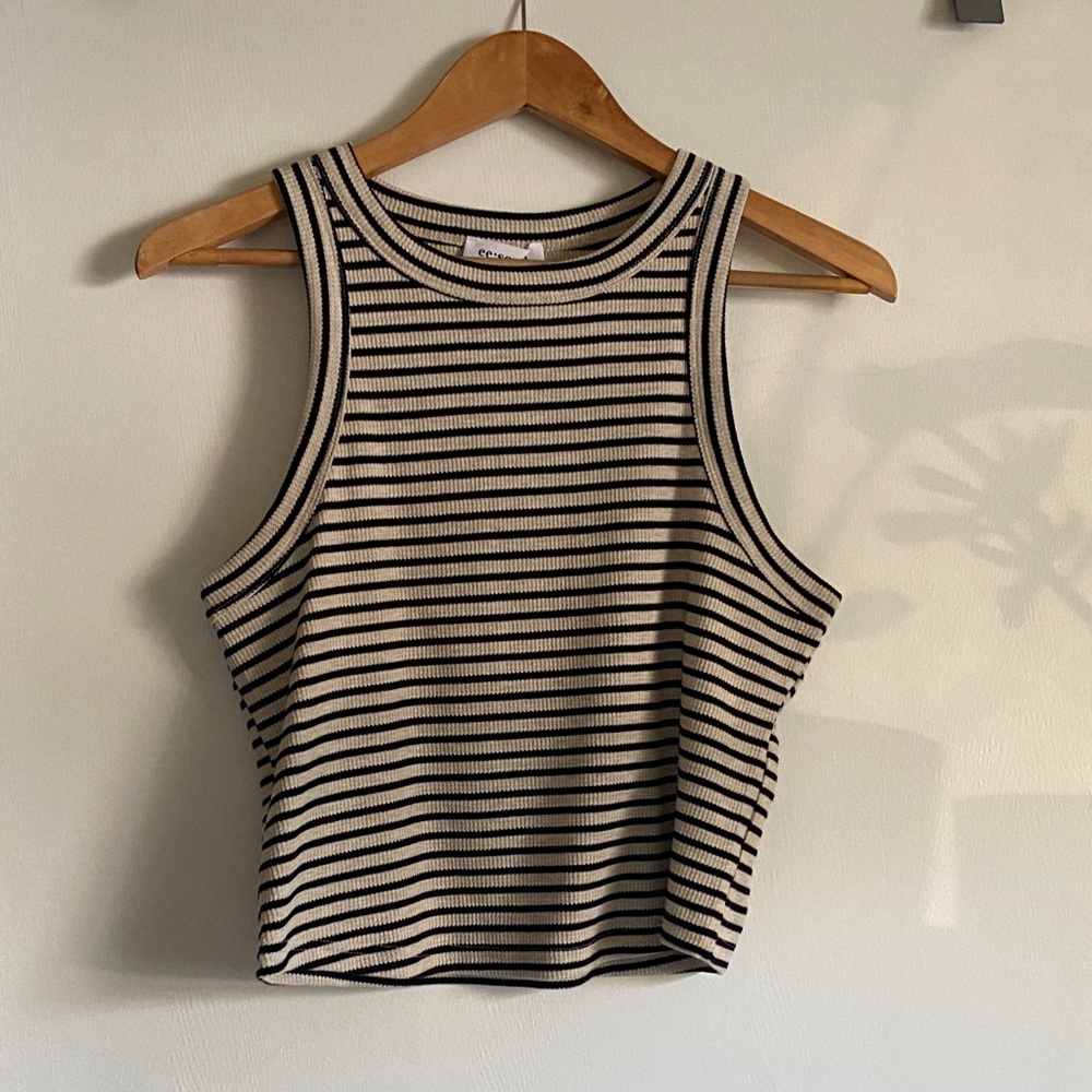 Ee:some black & tan tank top. Size L